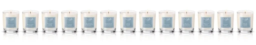 Row of Eve Taylor Aroma Wax Candles